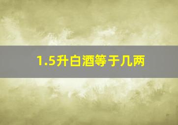 1.5升白酒等于几两