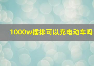 1000w插排可以充电动车吗