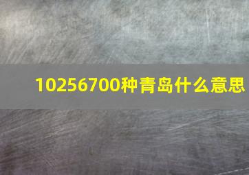 10256700种青岛什么意思