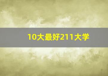 10大最好211大学