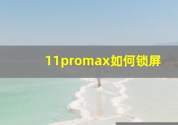 11promax如何锁屏