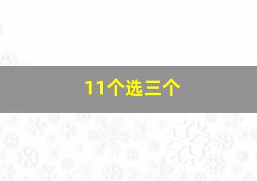 11个选三个