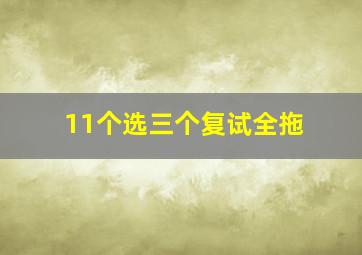 11个选三个复试全拖