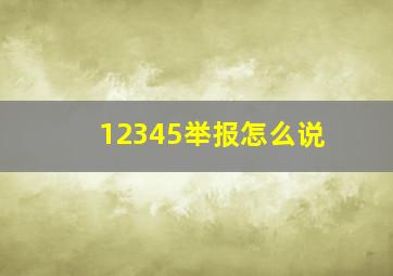 12345举报怎么说