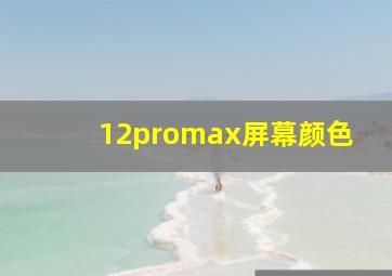 12promax屏幕颜色