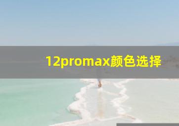 12promax颜色选择