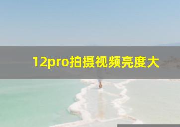 12pro拍摄视频亮度大