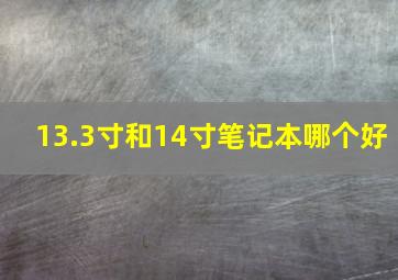 13.3寸和14寸笔记本哪个好