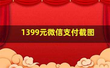 1399元微信支付截图