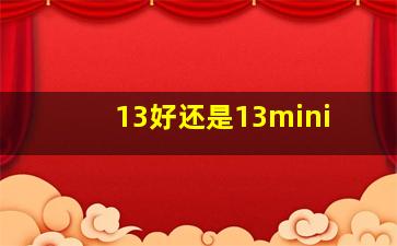 13好还是13mini