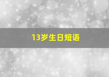 13岁生日短语