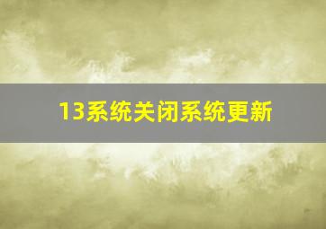 13系统关闭系统更新