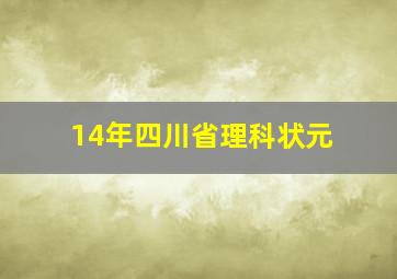 14年四川省理科状元