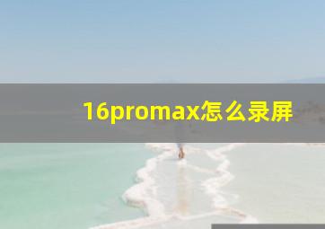 16promax怎么录屏