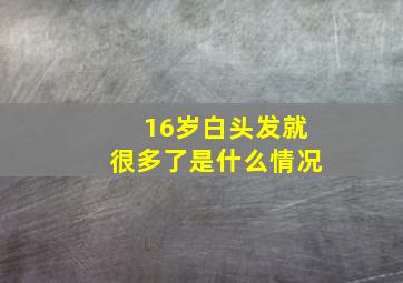 16岁白头发就很多了是什么情况