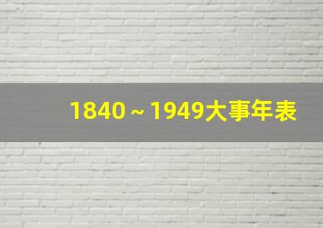 1840～1949大事年表