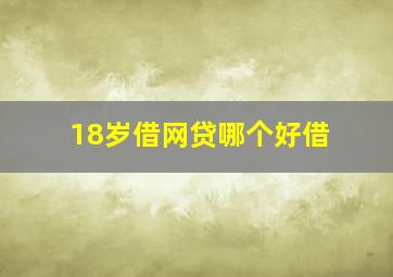 18岁借网贷哪个好借