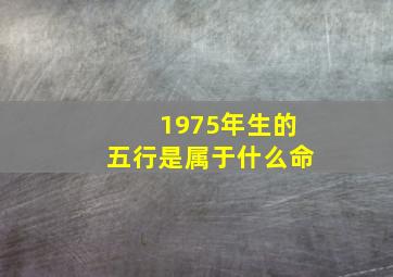 1975年生的五行是属于什么命