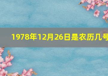 1978年12月26日是农历几号