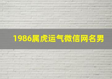 1986属虎运气微信网名男