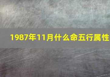 1987年11月什么命五行属性