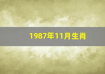 1987年11月生肖