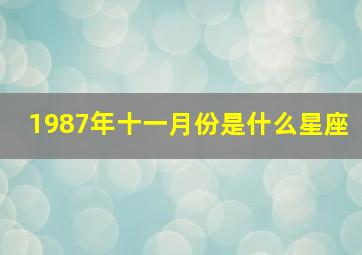 1987年十一月份是什么星座