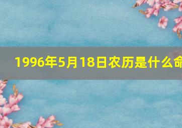 1996年5月18日农历是什么命