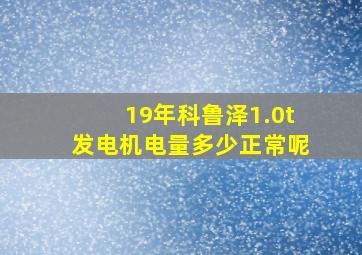 19年科鲁泽1.0t发电机电量多少正常呢