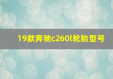 19款奔驰c260l轮胎型号