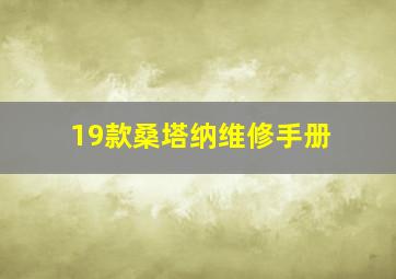 19款桑塔纳维修手册