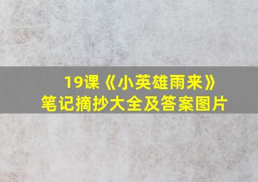 19课《小英雄雨来》笔记摘抄大全及答案图片