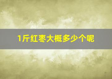 1斤红枣大概多少个呢