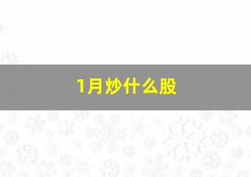 1月炒什么股