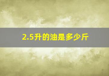 2.5升的油是多少斤