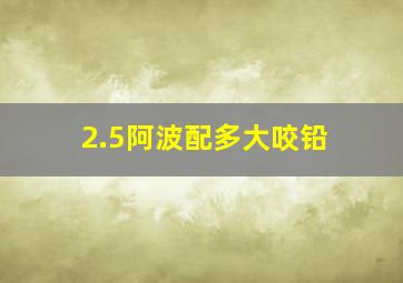 2.5阿波配多大咬铅