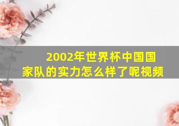 2002年世界杯中国国家队的实力怎么样了呢视频