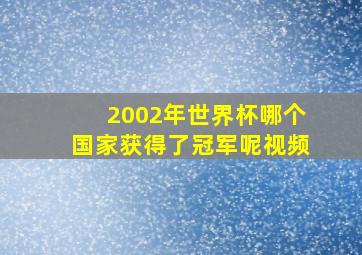 2002年世界杯哪个国家获得了冠军呢视频