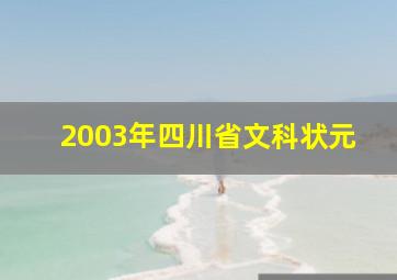 2003年四川省文科状元