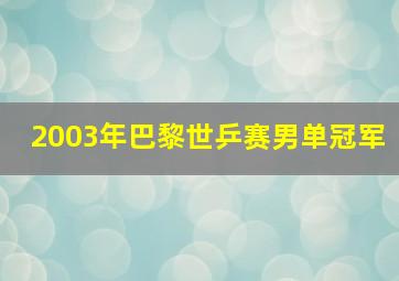 2003年巴黎世乒赛男单冠军