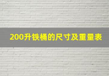 200升铁桶的尺寸及重量表