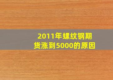 2011年螺纹钢期货涨到5000的原因