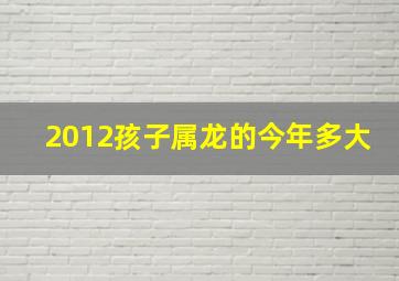 2012孩子属龙的今年多大