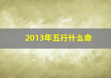 2013年五行什么命