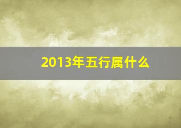 2013年五行属什么