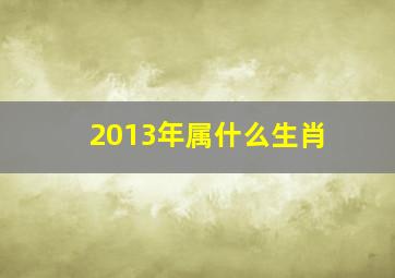 2013年属什么生肖