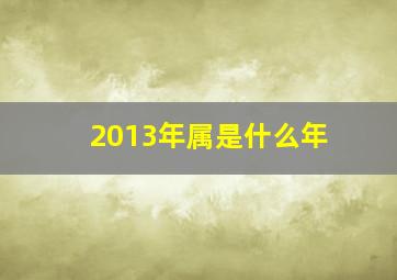 2013年属是什么年