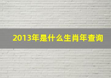 2013年是什么生肖年查询