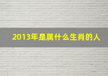 2013年是属什么生肖的人