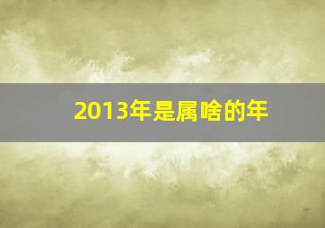 2013年是属啥的年